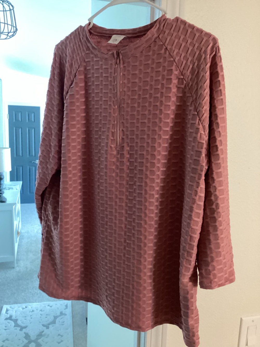Women’s Textured Long-Sleeve Jersey Top - Dusty Rose